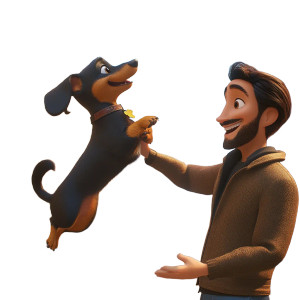 Dachshund Greeting Vinyl Car Decal Sticker – Waterproof & UV-Resistant 8"