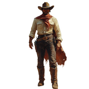 Cowboy Stance Vinyl Car Decal Sticker – Waterproof & UV-Resistant 8"