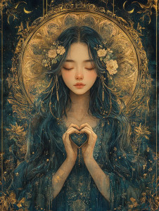 Serene Heart Woman Vinyl Car Decal Sticker – Waterproof & UV-Resistant 8"