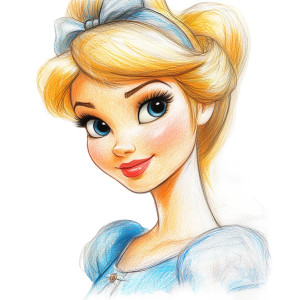 Disney Princess Sketch Vinyl Car Decal Sticker – Waterproof & UV-Resistant 8"