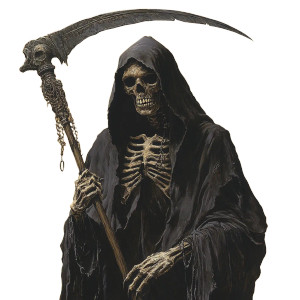 Grim Reaper Portrait V9 Vinyl Car Decal Sticker – Waterproof & UV-Resistant 8"