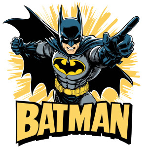 Cartoon Batman Tee Vinyl Car Decal Sticker – Waterproof & UV-Resistant 8"
