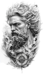 Greek God Tattoo Vinyl Car Decal Sticker – Waterproof & UV-Resistant 8"