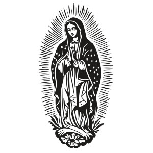 Our Lady Stencil Vinyl Car Decal Sticker – Waterproof & UV-Resistant 8"