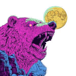 Colossal Bear Moon Vinyl Car Decal Sticker – Waterproof & UV-Resistant 8"