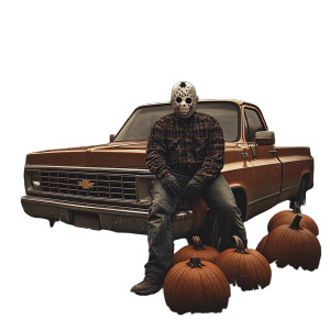 Jason Vorhees Truck Vinyl Car Decal Sticker – Waterproof & UV-Resistant 8"