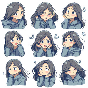 Cute Girl Emotions Vinyl Car Decal Sticker – Waterproof & UV-Resistant 8" Cute Girl Emotions Vinyl Car Decal Sticker – Waterproof & UV-Resistant 8"