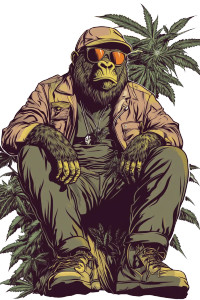 Retro Gorilla Smoking Vinyl Car Decal Sticker – Waterproof & UV-Resistant 8"