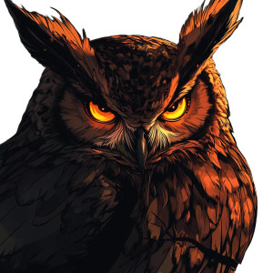 Dark Comic Owl Vinyl Car Decal Sticker – Waterproof & UV-Resistant 8"