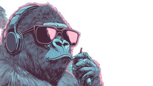 Chill Gorilla Beach Vinyl Car Decal Sticker – Waterproof & UV-Resistant 8"