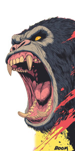 Angry Gorilla Yelling Vinyl Car Decal Sticker – Waterproof & UV-Resistant 8"