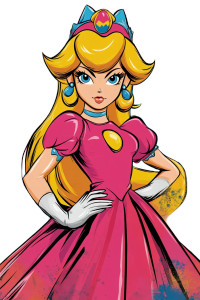 Princess Peach Poster V2 Vinyl Car Decal Sticker – Waterproof & UV-Resistant 8"