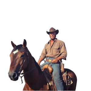 Western Cowboy Scene Vinyl Car Decal Sticker – Waterproof & UV-Resistant 8"