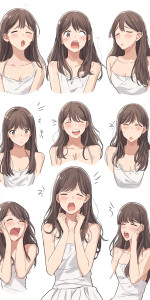 Expressive Cartoon Girl V2 Vinyl Car Decal Sticker – Waterproof & UV-Resistant 8"