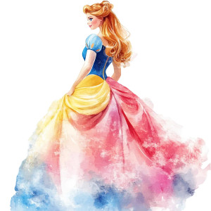 Disney Princess Watercolor Vinyl Car Decal Sticker – Waterproof & UV-Resistant 8"