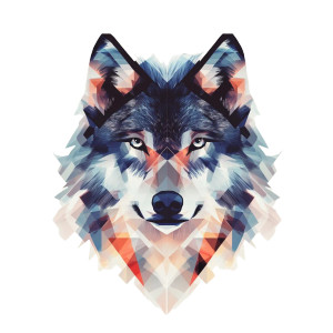 Geometric Wolf Head Vinyl Car Decal Sticker – Waterproof & UV-Resistant 8"