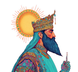 Persian King Illustration Vinyl Car Decal Sticker – Waterproof & UV-Resistant 8"