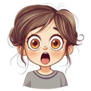 Surprised Girl Face Vinyl Car Decal Sticker – Waterproof & UV-Resistant 8"