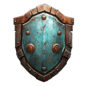 Rusted Shield Icon Vinyl Car Decal Sticker – Waterproof & UV-Resistant 8"