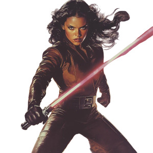 Dark Jedi Woman Vinyl Car Decal Sticker – Waterproof & UV-Resistant 8"
