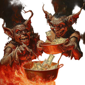 Demons With Money Vinyl Car Decal Sticker – Waterproof & UV-Resistant 8"