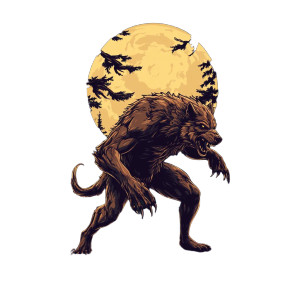 Dark Forest Werewolf Vinyl Car Decal Sticker – Waterproof & UV-Resistant 8"