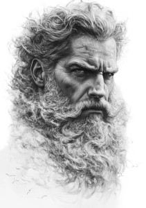 Zeus Portrait V7 Vinyl Car Decal Sticker – Waterproof & UV-Resistant 8"