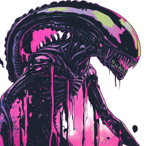 Drippy Xenomorph Logo Vinyl Car Decal Sticker – Waterproof & UV-Resistant 8"