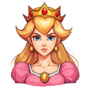 Princess Peach V4 Vinyl Car Decal Sticker – Waterproof & UV-Resistant 8"