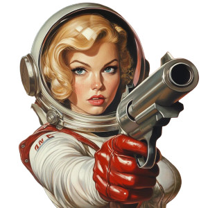 Pin Up Astronaut Vinyl Car Decal Sticker – Waterproof & UV-Resistant 8"