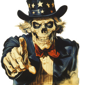 Skeleton Uncle Sam V2 Vinyl Car Decal Sticker – Waterproof & UV-Resistant 8"