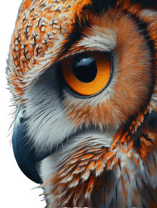 Owl Portrait V4 Vinyl Car Decal Sticker – Waterproof & UV-Resistant 8"