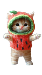 Watermelon Kitten Doll V2 Vinyl Car Decal Sticker – Waterproof & UV-Resistant 8"