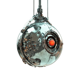 Robotic Sci-Fi Sphere Vinyl Car Decal Sticker – Waterproof & UV-Resistant 8"