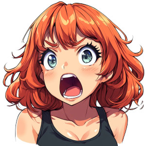 Chibi Screaming Face Vinyl Car Decal Sticker – Waterproof & UV-Resistant 8"