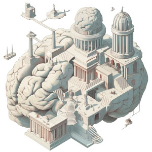 Brain With Monuments Vinyl Car Decal Sticker – Waterproof & UV-Resistant 8"