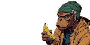 Kaiju With Banana Vinyl Car Decal Sticker – Waterproof & UV-Resistant 8"