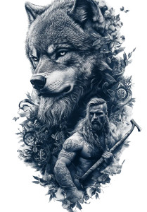 Viking Wolf Sleeve Vinyl Car Decal Sticker – Waterproof & UV-Resistant 8"