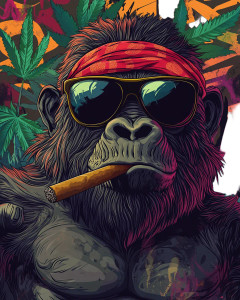 Gangster Gorilla Vinyl Car Decal Sticker – Waterproof & UV-Resistant 8" Gangster Gorilla Vinyl Car Decal Sticker – Waterproof & UV-Resistant 8"