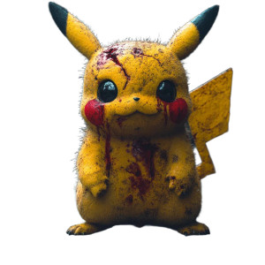 Cursed Pikachu Vinyl Car Decal Sticker – Waterproof & UV-Resistant 8"