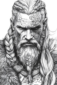 Viking Warrior Line Art Vinyl Car Decal Sticker – Waterproof & UV-Resistant 8"