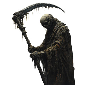 Decrepit Scythe Vinyl Car Decal Sticker – Waterproof & UV-Resistant 8"