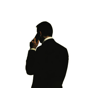 Silhouetted Businessman Calling Vinyl Car Decal Sticker – Waterproof & UV-Resistant 8"