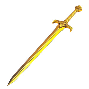 Golden Chrome Sword Vinyl Car Decal Sticker – Waterproof & UV-Resistant 8"