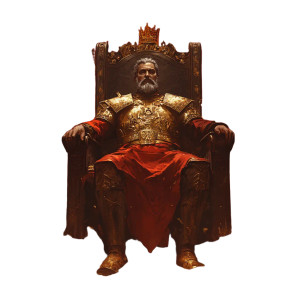 King On Throne Vinyl Car Decal Sticker – Waterproof & UV-Resistant 8"