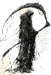 Grim Reaper Sketch V7 Vinyl Car Decal Sticker – Waterproof & UV-Resistant 8"