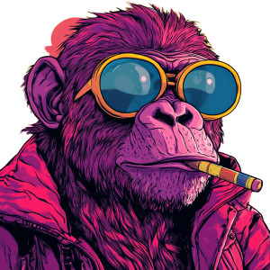 Junkie Ape Art Vinyl Car Decal Sticker – Waterproof & UV-Resistant 8"