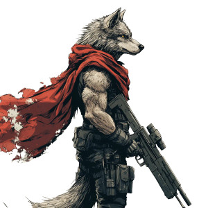 Comic Wolf Warrior Vinyl Car Decal Sticker – Waterproof & UV-Resistant 8"