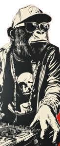 Banksy Gorilla Dj Vinyl Car Decal Sticker – Waterproof & UV-Resistant 8" Banksy Gorilla Dj Vinyl Car Decal Sticker – Waterproof & UV-Resistant 8"