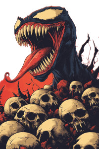 Badass Venom Illustration Vinyl Car Decal Sticker – Waterproof & UV-Resistant 8"
